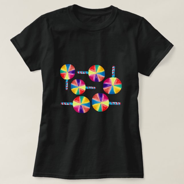 Camiseta Patrón colorido de ollipops (Diseño del anverso)