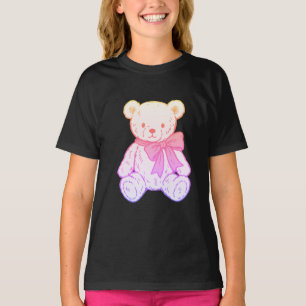 Camiseta Patrón continuo de osito de peluche pastel espeluz