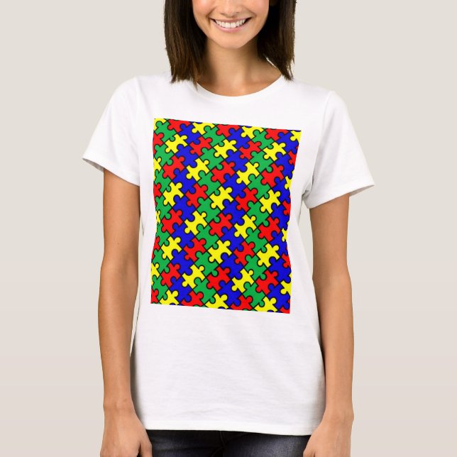 Camiseta Patrón continuo de rompecabezas (Anverso)