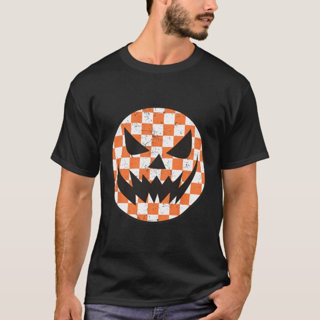 Camiseta Patrón controlado Halloween Face Niños de moda (Anverso)