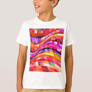 Camiseta Patrón cuadrado psicodélico