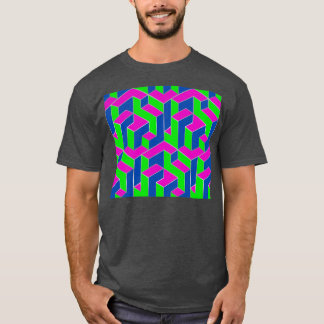 Camiseta Patrón cúbico Luminoso años 80
