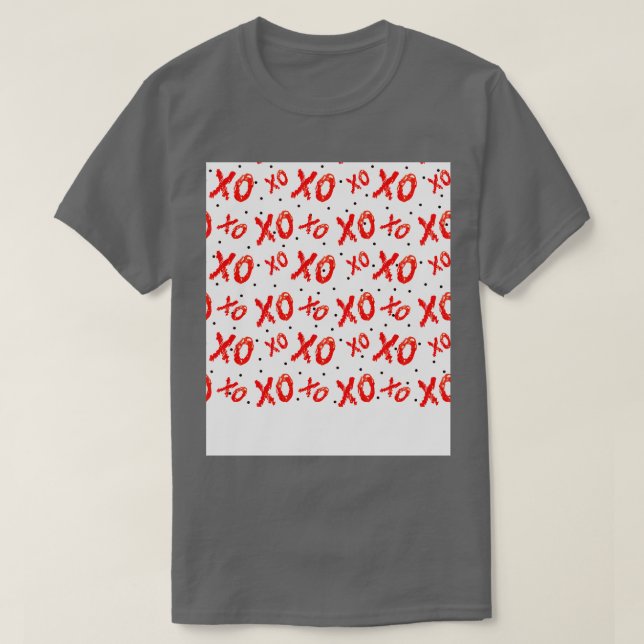 Camiseta Patrón De Abrazos Y Besos Rojos (Diseño del anverso)
