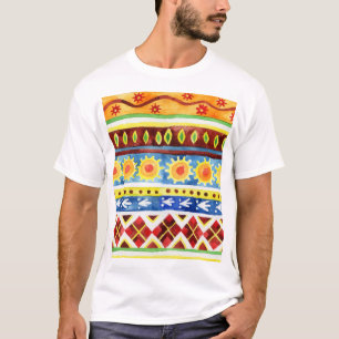 Camiseta Patrón de acuarela étnica pintada a mano
