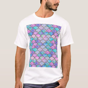 Camiseta Patrón de acuarela japonés de escala de sirena