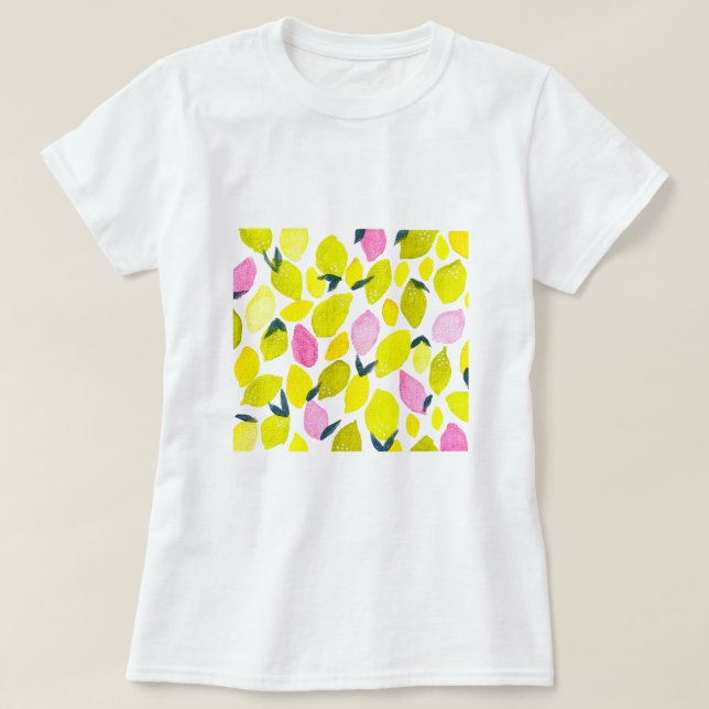 Camiseta Patrón de agua limón (Diseño del anverso)