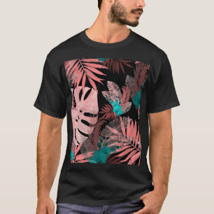 Camiseta Patrón de Agua Orquídea Tropical Sin Semillas