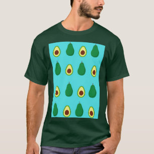 Camiseta Patrón de aguacate Azul