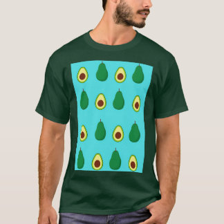Camiseta Patrón de aguacate Azul