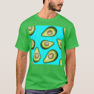 Camiseta Patrón de aguacate azul