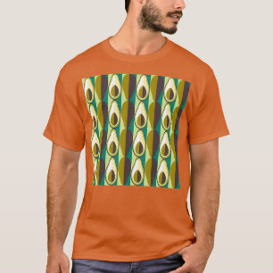 Camiseta Patrón de aguacate azul verde