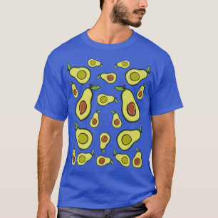 Camiseta Patrón de aguacate con aguacates cortados y sanos