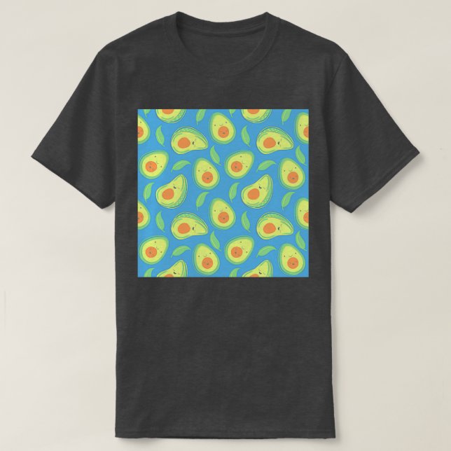 Camiseta Patrón de aguacate feliz 5 (Diseño del anverso)