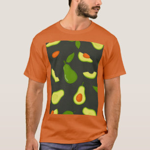 Camiseta Patrón de aguacate Verde oscuro