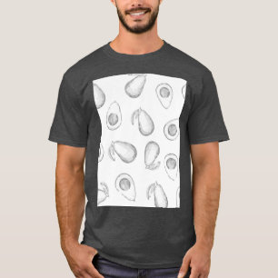Camiseta Patrón de aguacates monocromáticos