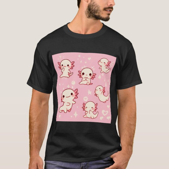 Camiseta patrón de ajolote diminuto (Anverso)