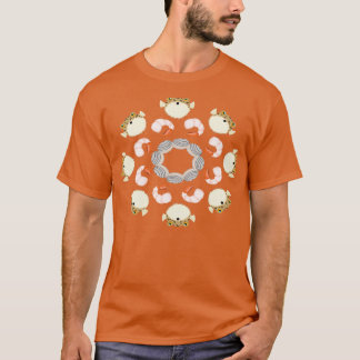 Camiseta Patrón de alimentos de Puffer radial