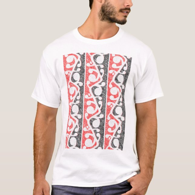Camiseta Patrón de angustia de Maori Kowhaiwhai (Anverso)