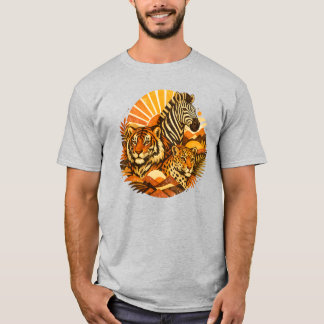 Camiseta Patrón de animales de safari retro | Boh de vida s