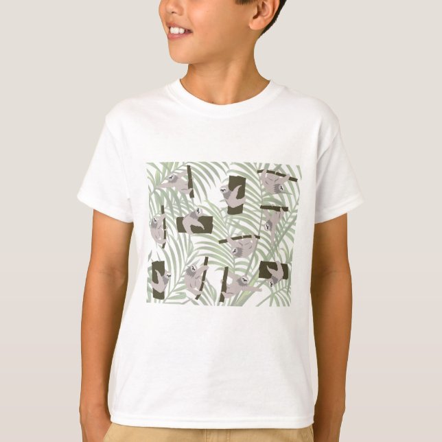 Camiseta Patrón de animales espumosos en bosque silvestre (Anverso)