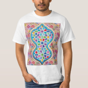 Camiseta Patrón de arco Zellige islámico marroquí colorido