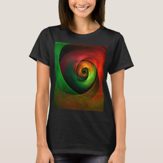 Camiseta Patrón de arte abstracto moderno de floración verd