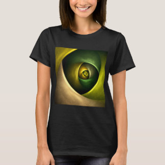 Camiseta Patrón De Arte Abstracto Verde Floral Moderno De S
