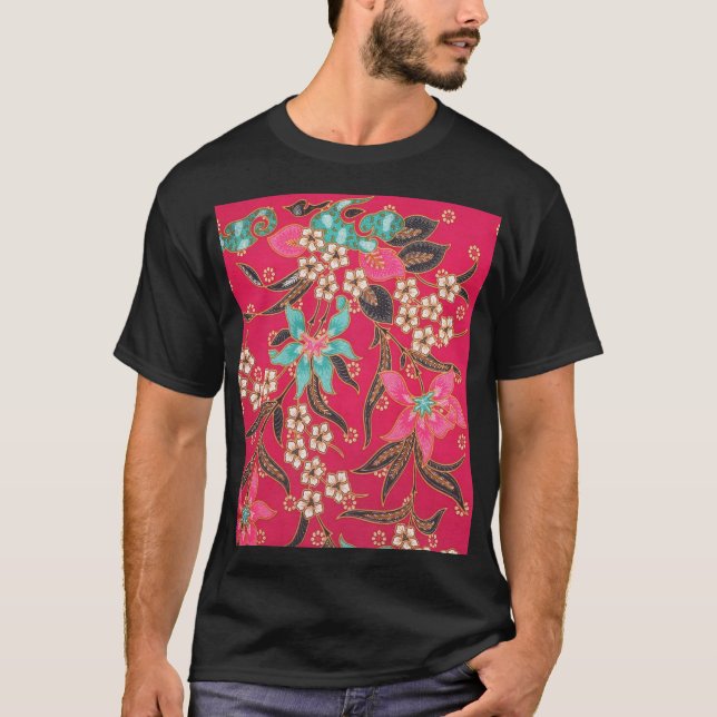 Camiseta Patrón de arte batik indonesio malasio (Anverso)
