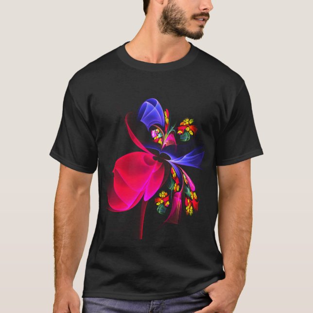 Camiseta Patrón de arte de resumen floral colorido moderno  (Anverso)