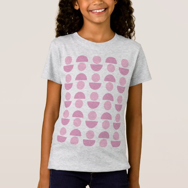 Camiseta Patrón de arte escandinavo moderno puro en rosa (Anverso)