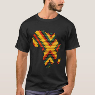 Camiseta Patrón de arte Kente de mapa africano hombres muje