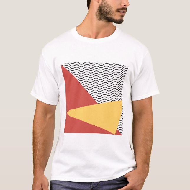 Camiseta Patrón de arte pop masculino de los años 80 (Anverso)