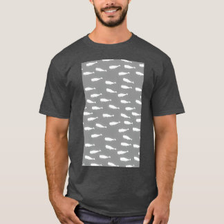 Camiseta Patrón de ballenas grises blancas