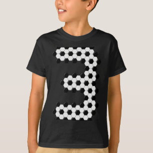 Camiseta Patrón de Balón de Fútbol Número 3 Niños 3 Años