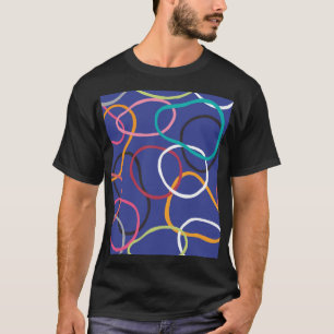 Camiseta Patrón de bandas de círculos abstractos vintage