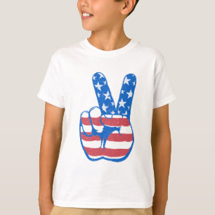Camiseta Patrón de bandera estadounidense de paz