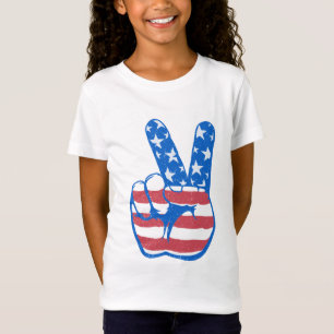 Camiseta Patrón de bandera estadounidense de paz