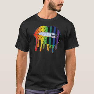 Camiseta Patrón De Bandera Estadounidense Lgbtq Levanta Org