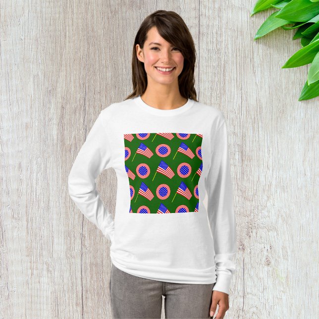 Camiseta Patrón de bandera estadounidense patriótica sobre  (Subido por el creador)