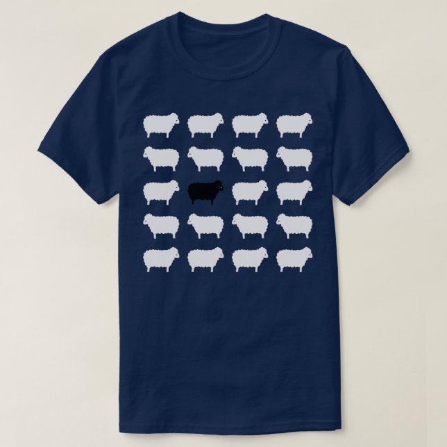 Camiseta Patrón de barrido de oveja negra (Diseño del anverso)