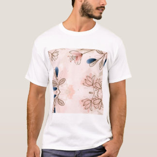 Camiseta Patrón de Batik Floral de acuarela pintada a mano