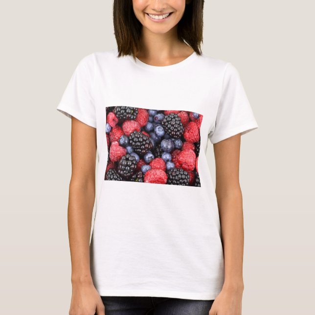 Camiseta Patrón de Berries de frutas de alimentos (Anverso)