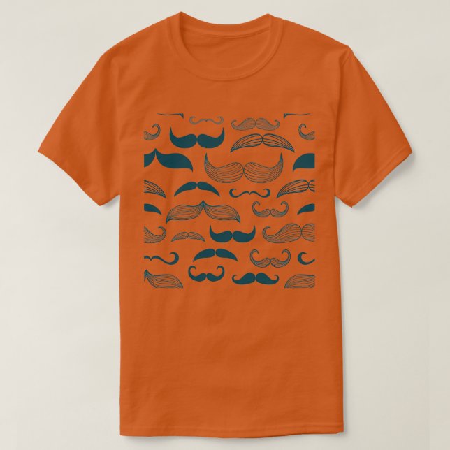 Camiseta patrón de bigote Movember crecer (Diseño del anverso)