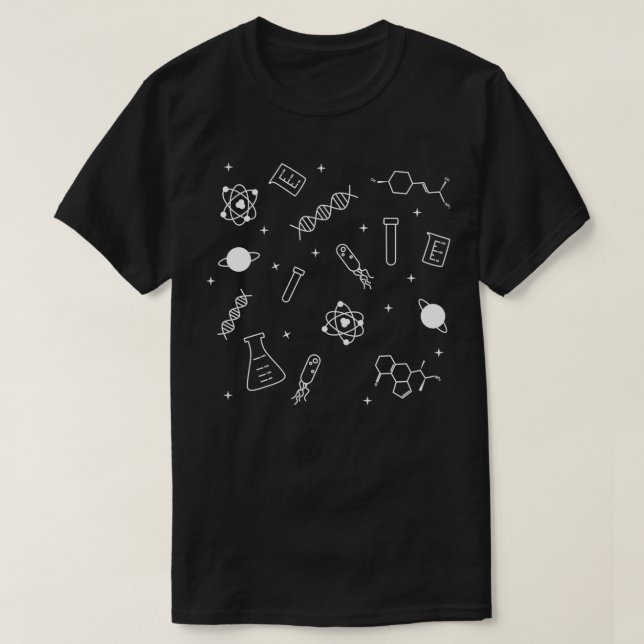 Camiseta Patrón de biología científica y microbiología (Diseño del anverso)