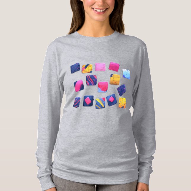 Camiseta Patrón de bloques coloridos abstractos (Anverso)