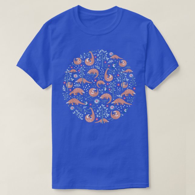 Camiseta Patrón de bosque de patrón de pangolin (Diseño del anverso)