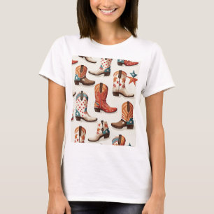 Camiseta Patrón de botas de vaca