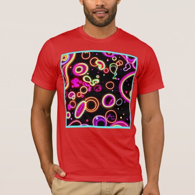 Camiseta Patrón de brillo de neón vibrante (Anverso)