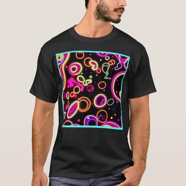 Camiseta Patrón de brillo de neón vibrante (Anverso)