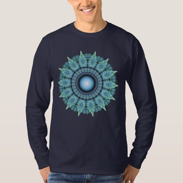 Camiseta Patrón de brillo fractal radiante (Anverso)